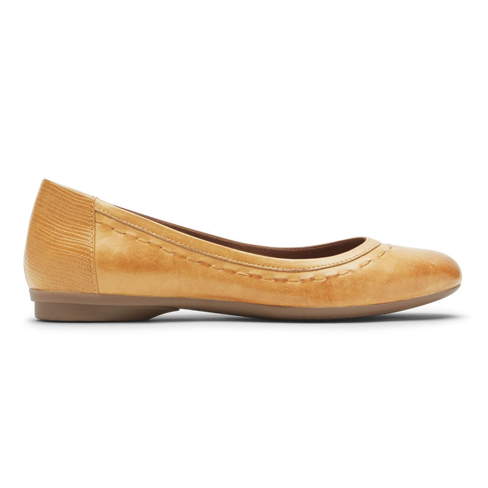 Rockport Flats For Womens Yellow - Cobb Hill Maiika Ballet - TA3275041